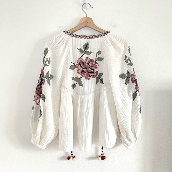 NWT Zara Beaded Embroidered Boho Summer Jacket Open Front Gauze Cotton Topper XS - Picture 5 of 16